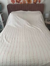 Vintage Full/Queen bedspread chenille cotton Dots MCM  Pink  And White picture