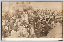 Feeding Prisoners of War on Battleship Deck WWI WW1 RPPC Real Photo Postcard picture