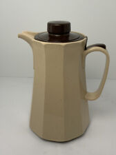 Vtg MCM Coffee Carafe Helios Brown Speckled Two Tone Glass Insert W. Germany picture