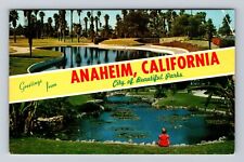Anaheim CA-California, Scenic Banner Greetings, La Palma Vintage Postcard picture