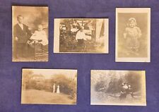 Lot of 5 RPPC Real Photo Postcards of Children & Families - B&W Photos picture