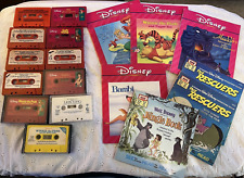 Vtg Disney Read Along Story 7 Book 11 Cassettes Lot Mermaid Bambi Jungle Pooh ++ picture