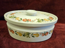 Wedgwood England Oval Lidded Casserole QUINCE Pattern Oven-to-Table Fruit Ring picture