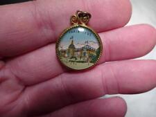 1900 PARIS EXPOSITION NECKLACE PENDANT OR WATCH FOB UNDER GLASS Nice picture