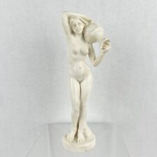 Vintage Alabaster A. Santini Signed Nude Female Figure With Water Jug 8 1/2” H picture
