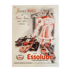 Esso Santa Original Print Magazine Advertisement From 1938 French Essolube picture