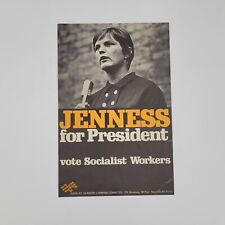 Original 1972 Jenness  President Vote Socialist Workers Campaign Poster 11x17