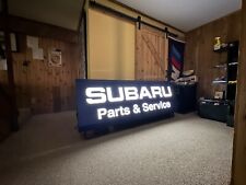 Vintage Illuminated Subaru Parts & Service Dealership Sign picture