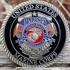 USMC Semper Fidelis Devil Dog Challenge Coin with Capsule and Display Stand picture