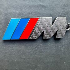 BMW M Series Keychain - Metal Keychain with Carbon Fibre Look BLACK/CHARCOAL picture