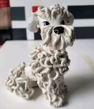 Italian Spaghetti Vintage Mid Century Ceramic Porcelain Poodle Dog Italy 5” picture