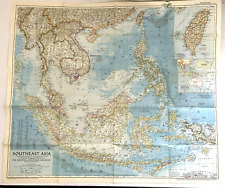 1955 September National Geographic Vintage Original Map of SOUTHEAST ASIA picture