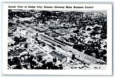 c1960's Aerial View Showing Main Business District Dodge City Kansas KS Postcard picture