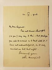 1908 JOHN MASEFIELD LETTER ALS TO HIS LITERARY AGENT CAZENOVE  picture