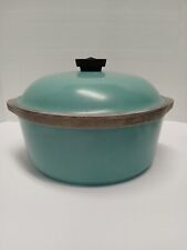 Vintage CLUB ALUMINUM Dutch Oven Oval 6qt Roasting Pan w/ Lid Turquoise Cookware picture