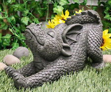 Garden Dragon Morning Greeting Stretch Statue 11.75