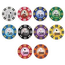 Bulk 1000 Poker Chips 2 Stripe Twist 8 Gram - Pick Your Denominations picture