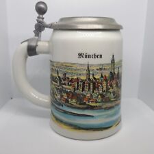 Royal Bavaria Munchen Beer Stein Mug Vintage Pewter Lid picture