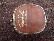 Vintage Antique Coca Cola Leather Coin Purse Double Sided NICE picture
