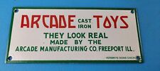 Vintage Arcade Toys Sign - Cast Iron Collectibles Gas Pump Auto Porcelain Sign picture