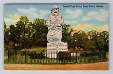 Santa Claus IN-Indiana, Santa Claus Statue, Antique Vintage Souvenir Postcard picture