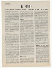 1946 Palestine Article Editorial Pre-Israel Homeland Zionism Jews Post WWII picture