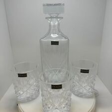 Shannon by Godinger Crystal Glass Whiskey Decanter and Three Glasses picture