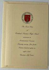 Vintage Cardinal Newman High School Commencement Exercises Greeting Card Unused picture