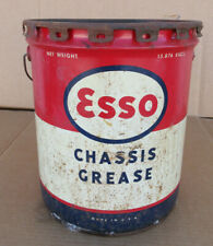 Vintage Esso Chassis Grease MOTOR OIL Can 35 pound gas station picture