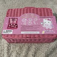 Hello Kitty Sanrio Springtime Pink Picnic Basket Vintage 2008 With Mini Tea Set picture