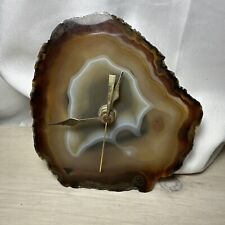 Vintage Agate Clock Battery Operated 5.25”5.25” picture