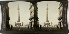 White, Stereo, Belgium, Brussels, Column of Congresses Vintage Stereo Card, Strip picture