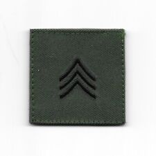 Sergeant E5 SGT Rank Patch Black Green E-5 Fits For VELCRO® BRAND Loop Fastener picture