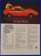 1970 BUICK OPEL GT ORIGINAL PRINT AD 