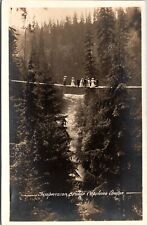 British Columbia, Canada Capilano Canyon Suspension Bridge RPPC Postcard J822 picture