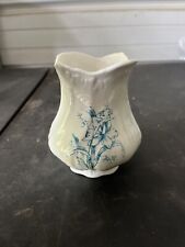 Biltmore Vintage Flower Vase/ White With Blue Flower Etchings. picture