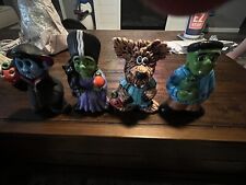 4 Small  Ceramic Monsters 😁 Happy  Halloween Figures picture