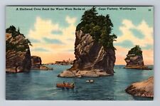 Cape Flattery WA-Washington, Boating Among Sheltered Cove, Vintage Postcard picture