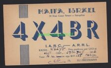 QSL CARD ham radio card * 4X4BR 1952 HAIFA ISRAEL Eli Friedman BUREAU STAMP picture