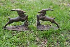 GAZELLE JUMPING antique art deco cast iron bookends by LITTCO picture