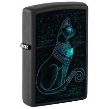 Zippo Windproof Lighter Spiritual Cat Design with Color Image Black Matte 48582 picture