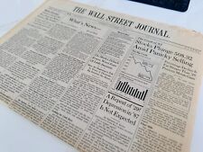 RARE BLACK MONDAY / The Crash of '87 / The Wall Street Journal / October 20 1987 picture