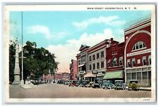 c1930's Main Street Drug Soda Motel Cars Hudson Falls New York NY Postcard picture
