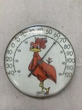 Vintage Jumbo Dial Ohio Thermometer Rooster Road Runner Chicken 12