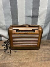 Philco Tube Radio Portable Roll Top Wood Case 46-350 Vintage 1946 picture