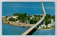 Seven Mile Bridge FL-Florida, Aerial Of Overseas Highway, Vintage Postcard picture