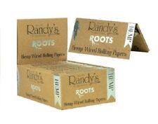BOX of 25 Packs RANDY'S ROOTS 1 1/4 SIZE Wired Organic Hemp Rolling Papers picture