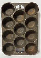 Griswold Wagner Ware Muffin Pan Cast Iron Pop Over 11 Cup USA Made B picture