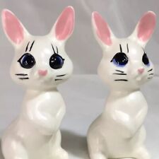 Rabbit Figurine Pair Vintage Porcelain Bunnies Cute❤️ picture