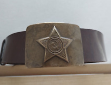 Soviet Red army soldier's belt with badge vintage 1950 USSR picture